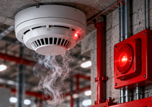 Detector de humo y alarma contra incendios.